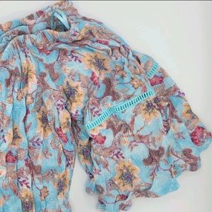 Pink Rose Peasant Romper